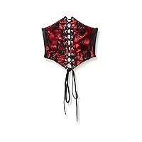 Daisy corsets womens Lavish Red W/Black Lace Overlay Corset Belt Cincher