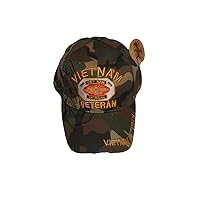Vietnam Veteran Vet Emblem Shadow Woodland Camo Camouflage Embroidered Cap Hat