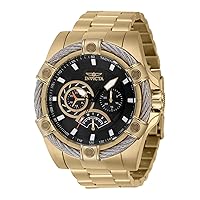 Invicta Men's Bolt 52mm Stainless Steel Quartz Watch, Gold (Model: 46868)