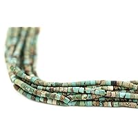 TheBeadChest Tiny Green Turquoise Heishi Beads 2mm Afghanistan Gemstone 14 Inch Strand