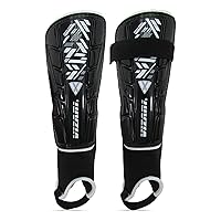 Vizari Malaga Soccer Shin Guards - Breathable & Lightweight Soccer Shin Pads with Ankle Protection - Reduces Shocks & Injuries - Adults, Youth & Kids Soccer Shin Guards with Non-Slip Adjustable Strap
