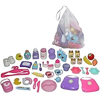 JC Toys Baby Nursery 45 Piece Accessory Bag for Keeps Playtime! | Accessories fit Most Dolls up to 15