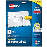 Avery Printable Shipping Labels with Sure Feed, 3.5