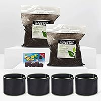 California Hot Soil Premium 100% Organic Super Soil Kit, 18+ Nutrient Blend - No Need for Nutrients or Plant Food Ever - Includes (2) 6 Lbs Bag of CaliHotSoil, (4) 5-Gallon Pots, (5) Rapid Rooters