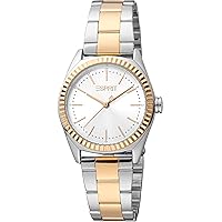 Esprit Women's White Dial Quartz Analog Watch, Silver/Gold, Silver/Gold, Silver/Gold, Silver/Gold, Bracelet
