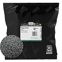 Frontier Co-op Organic Whole Poppy Seed 1lb - Bulk Bag of Poppy Seeds for Baking, Salad Dressing, Cooking, Kosher Recipes and More