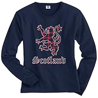 Threadrock Women's Plaid Lion of Scotland Long Sleeve T-Shirt