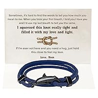 to My Son Love You Forever Nautical Bracelet Paracord Cuff Wristband with Steel Screw Radio Watches for Men