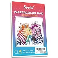Watercolor Art Paper Pad, Cold Pressed 20 Sheets 140lb/300gsm, Spiral Bound  Acid Free Heavyweight Paper, Small Portable Painting & Drawing Sketchbook