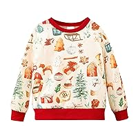 Kids Zip Hoodies Sweater Autumn/Winter Long Sleeve Strips Christmas Day Cartoon Print Sweater Hoodies for Teens