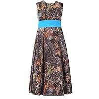 YINGJIABride Camo Flower Girl Pageant Dresses Wedding Guest Maxi Party Dresses