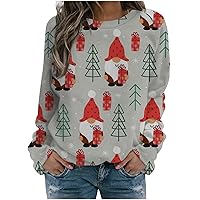 Womens Oversized Sweatshirts Crewneck Casual Long Sleeve Cute Tops Teen Girls Merry Christmas Shirts Novelty Pullover