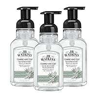 J.R. Watkins Foaming Hand Soap Pump with Dispenser, Moisturizing All Natural Hand Soap Foam, Alcohol-Free, Cruelty-Free, USA Made, Use as Kitchen or Bathroom Soap, Eucalyptus, 9 fl oz, 3 Pack