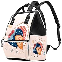 Cartoon Happy Turkey Diaper Bag Backpack Baby Nappy Changing Bags Multi Function Large Capacity Travel Bag