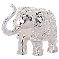 Pottery Silver Elephant (4 Inches X 1.75 Inches X 2.5 Inches, Silver)