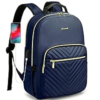 LOVEVOOK Laptop Backpack for Women, 17 Inch Large Capacity Travel Computer Work Bags, Business Nurse Backpack Purse for Womens, Backpacks, Navy