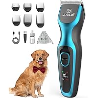 oneisall Dog Clippers for Grooming for Thick Heavy Coats/Quiet Rechargeable Cordless Dog Shaver with Stainless Steel Blade for Long & Curly Hair Dogs
