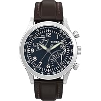 Timex Men's Waterbury Chronograph 42mm Watch - Stainless Steel Bracelet Black Dial Stainless Steel Case