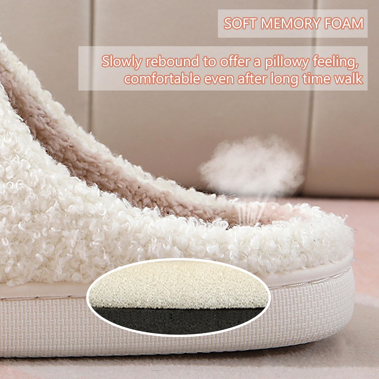 V OPXIN Valentines Slippers for Womens Mens Cute Slippers Cozy Plush Warm Slip-on House Shoes for Indoor and Outdoor Strawberry Mushroom Evil Eyes Love Heart Slippers Valentine's Day Gifts