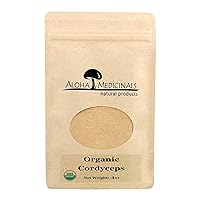 Aloha Medicinals Pure Cordyceps, Certified Organic Mushroom Supplement, Supports Immunity and Energy, Bag of 4oz Powder