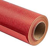 RUSPEPA Red Kraft Paper Roll - 17.5 inches x 32.8 feet - Recyclable Dyed Lined Kraft Paper Perfect for for Crafts, Art, Wrapping, Packing, Postal, Shipping, Dunnage & Parcel