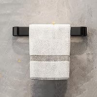 Multifunctional Towel Rack nail-free Towel Bar Bathroom Storage Space Aluminum Bath Towel Rack Bathroom Hanging Shelf Load-bearing Strong Waterproof Toilet Rack Towel Bar Single Rod ,11.8in,Black