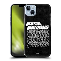 Head Case Designs Officially Licensed Fast & Furious Franchise Black Text Logo Art Hard Back Case Compatible with Apple iPhone 14 Plus
