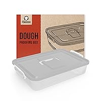 Chef Pomodoro Pizza Dough Proofing Box, 14 x 11-Inch, Pizza Dough Container, Fits 4-6 Dough Balls, Household Pizza Dough Tray With Convenient Carry Handle (Grey)