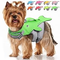 VIVAGLORY Dog Life Vest for Puppy Small Medium Large Dogs, Easy on & Off Sports Style Life Jackets for Dogs with Adjustable Nylon Straps, Bright Green
