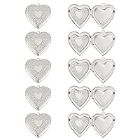 UNICRAFTALE 6pcs Rainbow Color Heart Shape Photo Frame Pendants 304 Stainless Steel Locket Charms Hypoallergenic Pendants for DIY Memorial Necklace Making