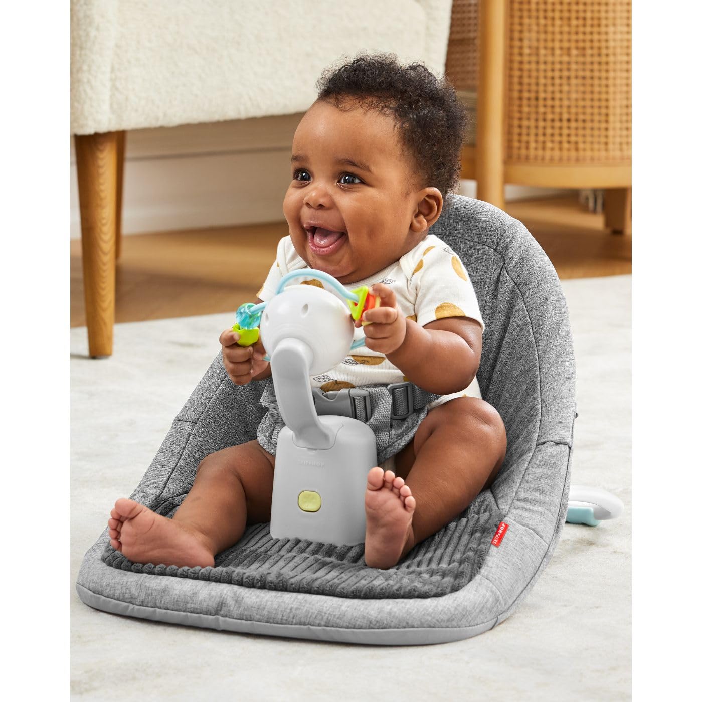 Skip Hop Baby Ergonomic Activity Floor Seat for Upright Sitting, Silver Lining Cloud, Gray