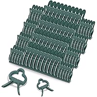 iPower 80 PCS Clips for Straightening Bamboo Stakes and Tomato Cages, Gardening Tools for Supporting Climbing Vines, Stalks, Stems and Plant Trellis, Green