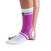 DonJoy DA161AV01-PNK-S Elastic Ankle for Sprain, Strain, Swelling, Arthritis, Easy to Apply Elastic Stretch Fabric with Open-Heel Design, Pink, Fits Left or Right, Small, 7.75