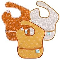 Bumkins Bibs for Girl or Boy, SuperBib Baby and Toddler for 6-24 Months, Essential Must Have for Eating, Feeding, Baby Led Weaning Supplies, Mess Saving Catch Food, Waterproof Fabric 3-pk Desert Boho