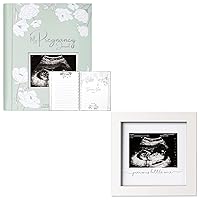 KeaBabies Pregnancy Journal, Pregnancy Announcements and Baby Sonogram Picture Frame -80 Pages Hard Cover Pregnancy Book For Mom To Be Gift - Modern Ultrasound Frame For Mom To Be