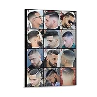 MOJDI Barbershop Wall Decoration Barbershop Poster Man Hair Poster Salon Poster Men's Salon Hair Posters M Canvas Painting Wall Art Poster for Bedroom Living Room Decor 16x24inch(40x60cm) Frame-style