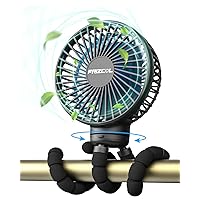 FRIZCOL Stroller Fan for Baby - Portable Fan Rechargeable - Battery Operated Fan(Use for 30Hrs) - Fan for Handheld/Clip On/Car Seat/Desk/Camping