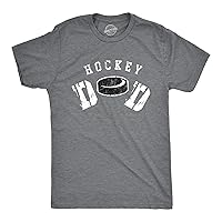 Mens Hockey Dad T Shirt Funny Cool Ice Hockey Puck Graphic Tee for Guys