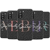 Custom Leopard Monogram Initial Case, Personalized Name on Case, Designed for Samsung Galaxy S24 Plus, S23 Ultra, S22, S21, S20, S10, S10e, S9, S8, Note 20, 10