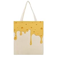 Melting Cheese Canvas Bag, Fashion Handbag, Large Capacity, Shoulder Bag, Cute Tote Bag, Double-Sided Printing Pattern Bag, A4 Men's, Women's, Eco Bag, Shopping Bag, Popular, Going Out Bag, For Work or School Commutes, Lightweight, Travel, White-style