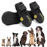 Expawlorer Anti-Slip Dog Shoes for Large Dogs,Dog Booties for Winter with Rugged Sole and Reflective Strap,Waterproof Dog Rain Boots,Dog Paw Protectors for Cold/Hot Pavement,Dog Snow Shoes for Outdoor