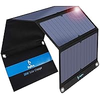 [Upgraded] BigBlue 3 USB Ports 28W Solar Charger(5V/4.8A Max), Portable SunPower Solar Panel for Camping, IPX4 Waterproof, Compatible with iPhone 11/XS/XS Max/XR/X/8/7, iPad, Samsung Galaxy LG etc.