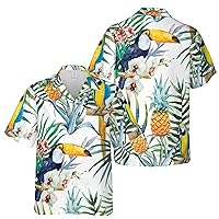 Funny Aloha Parrot Bird Tropical Forest Hawaiian Shirt S-5XL for Men and Women