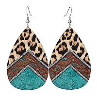 Faux Leather Teardrop Earrings For Teen Girls Women Drop Dangle Earrings Gift