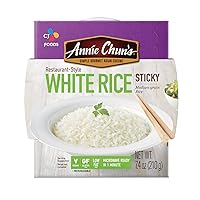 Annie Chun's - Cooked White Sticky Rice: Instant, Microwaveable, Gluten Free, Vegan, Low Fat and Delicious, 7.4 Oz (Pack of 6)