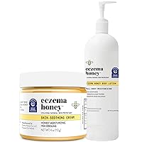 ECZEMA HONEY Original Skin-Soothing Cream & Oatmeal Body Lotion - Bundle for Sensitive Skin - Cruelty Free