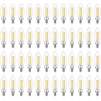 Sigalux E12 LED Bulb Candelabra Base Dimmable, LED Chandelier Light Bulbs, 60 Watt Equivalent Candelabra LED Light Bulbs, B10 2700K Soft White, Type B Filament Candle Light Bulbs UL Listed, 48 Pack