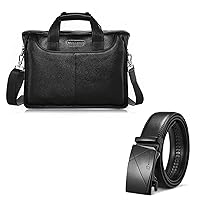 BOSTANTEN Leather Briefcase Handbag Messenger Business Bags for Men and