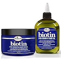 Difeel Pro-Growth Biotin Hair Mask 12 oz. with Biotin Hair Oil 7.1 oz. (2-Piece Set)