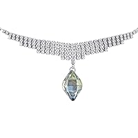 Hanessa Women's Jewellery Elegant Necklace Rhodium-Plated Crystal Rhinestone Christmas Gift for Wife/Girlfriend, Rhinestone Crystal, Rhinestone